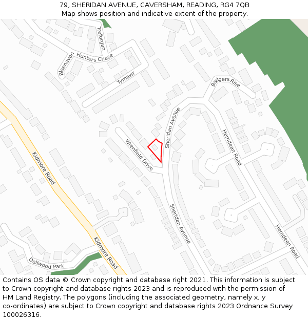 79, SHERIDAN AVENUE, CAVERSHAM, READING, RG4 7QB: Location map and indicative extent of plot
