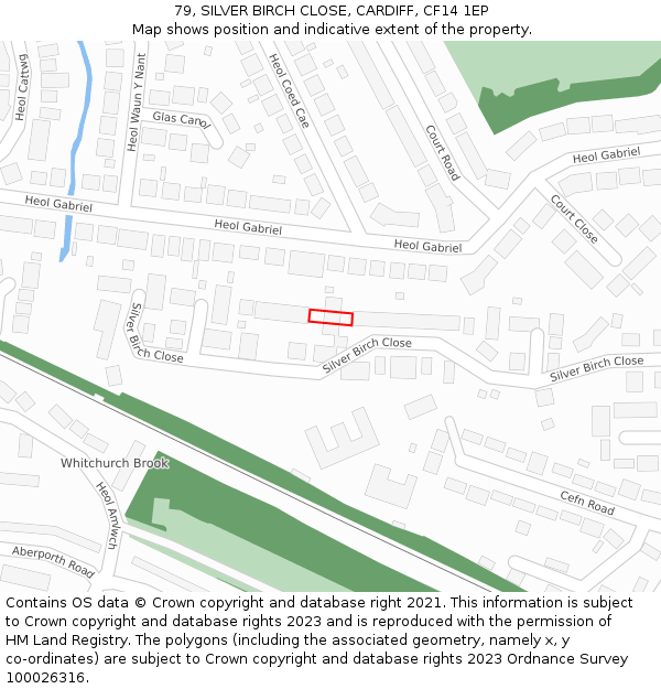 79, SILVER BIRCH CLOSE, CARDIFF, CF14 1EP: Location map and indicative extent of plot