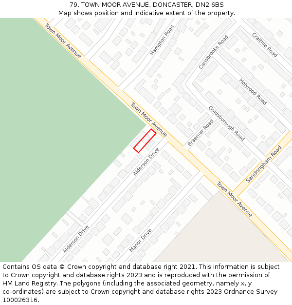 79, TOWN MOOR AVENUE, DONCASTER, DN2 6BS: Location map and indicative extent of plot