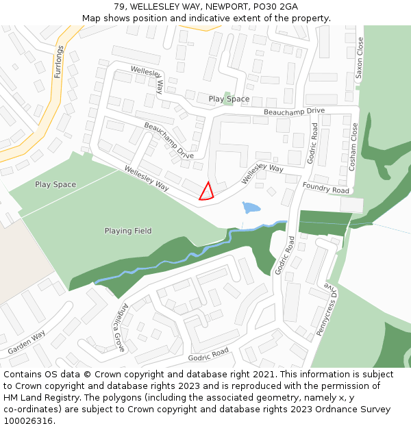 79, WELLESLEY WAY, NEWPORT, PO30 2GA: Location map and indicative extent of plot