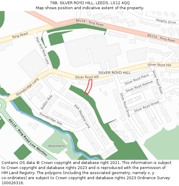 79B, SILVER ROYD HILL, LEEDS, LS12 4QQ: Location map and indicative extent of plot