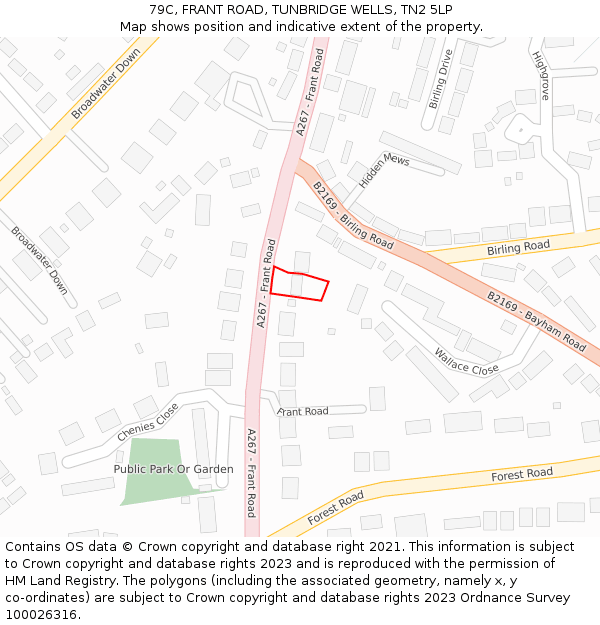 79C, FRANT ROAD, TUNBRIDGE WELLS, TN2 5LP: Location map and indicative extent of plot