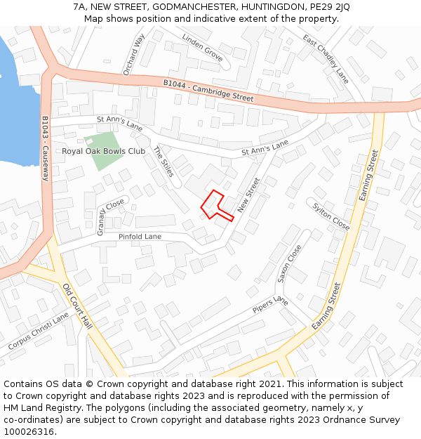 7A, NEW STREET, GODMANCHESTER, HUNTINGDON, PE29 2JQ: Location map and indicative extent of plot