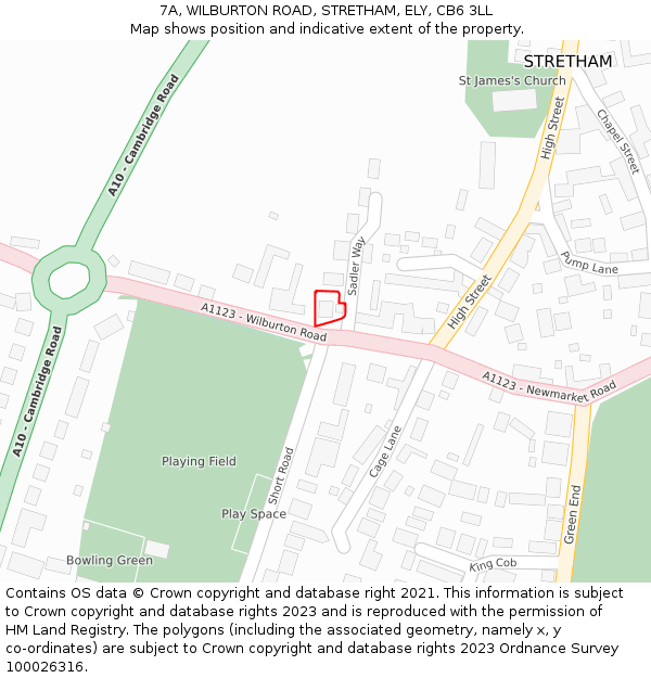 7A, WILBURTON ROAD, STRETHAM, ELY, CB6 3LL: Location map and indicative extent of plot