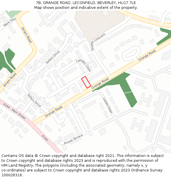 7B, GRANGE ROAD, LECONFIELD, BEVERLEY, HU17 7LE: Location map and indicative extent of plot