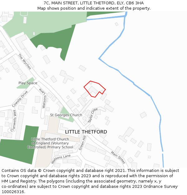 7C, MAIN STREET, LITTLE THETFORD, ELY, CB6 3HA: Location map and indicative extent of plot