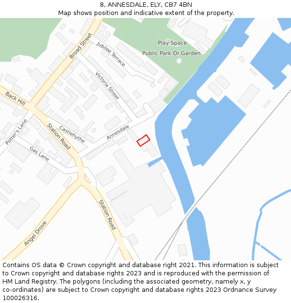 8, ANNESDALE, ELY, CB7 4BN: Location map and indicative extent of plot