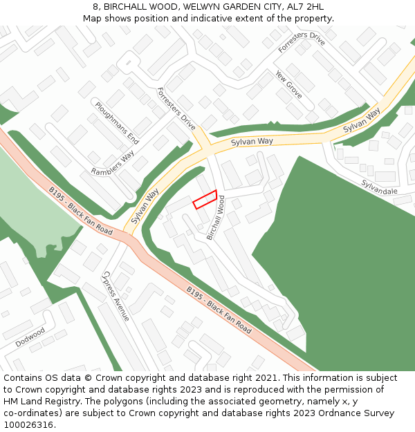 8, BIRCHALL WOOD, WELWYN GARDEN CITY, AL7 2HL: Location map and indicative extent of plot