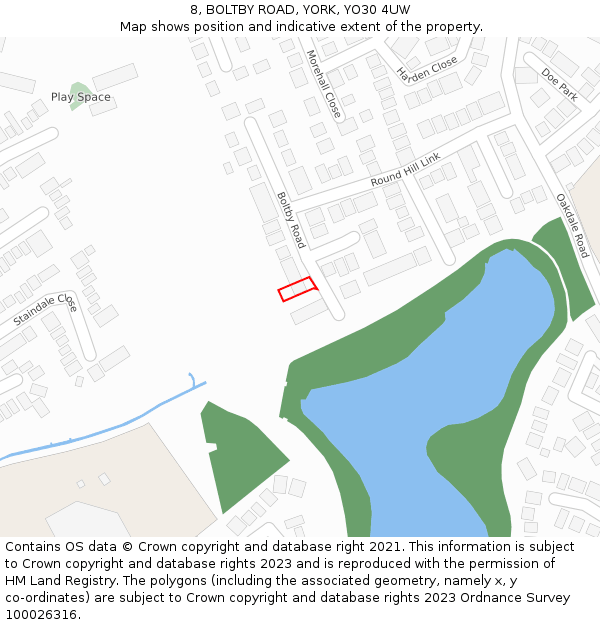8, BOLTBY ROAD, YORK, YO30 4UW: Location map and indicative extent of plot