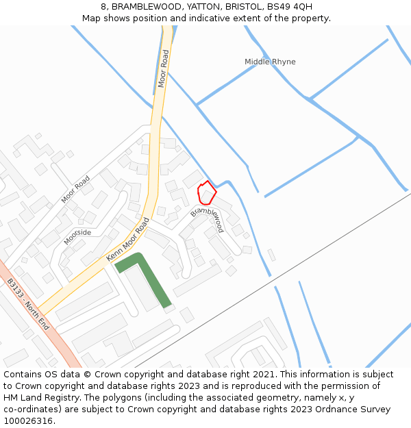 8, BRAMBLEWOOD, YATTON, BRISTOL, BS49 4QH: Location map and indicative extent of plot