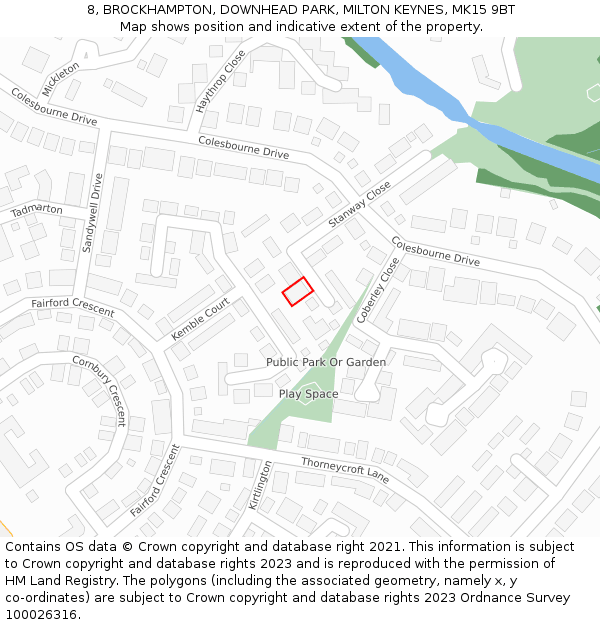 8, BROCKHAMPTON, DOWNHEAD PARK, MILTON KEYNES, MK15 9BT: Location map and indicative extent of plot