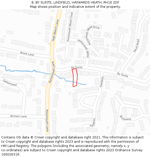 8, BY SUNTE, LINDFIELD, HAYWARDS HEATH, RH16 2DF: Location map and indicative extent of plot