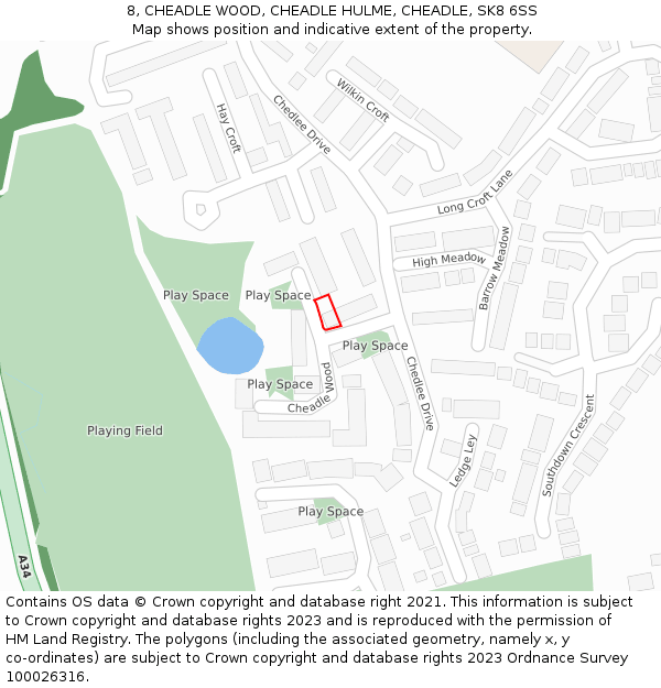 8, CHEADLE WOOD, CHEADLE HULME, CHEADLE, SK8 6SS: Location map and indicative extent of plot