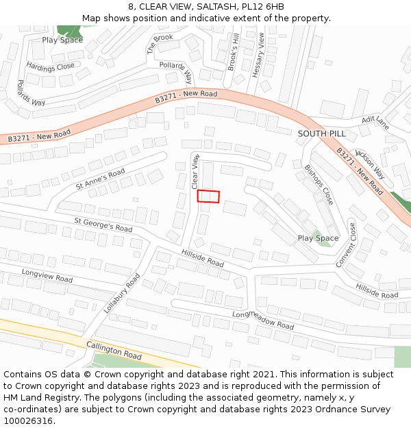 8, CLEAR VIEW, SALTASH, PL12 6HB: Location map and indicative extent of plot