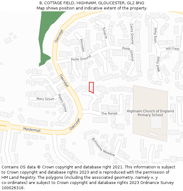 8, COTTAGE FIELD, HIGHNAM, GLOUCESTER, GL2 8NG: Location map and indicative extent of plot