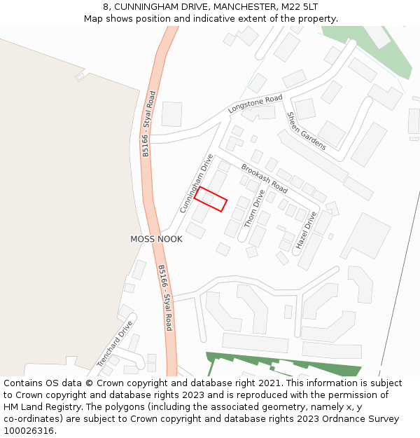 8, CUNNINGHAM DRIVE, MANCHESTER, M22 5LT: Location map and indicative extent of plot