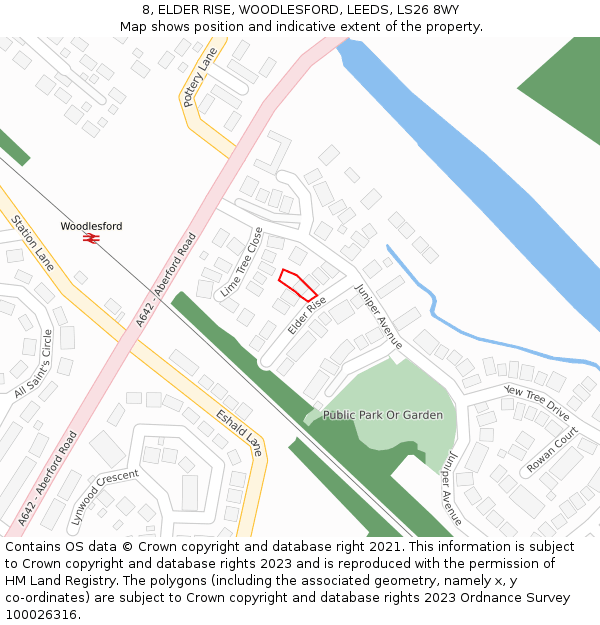 8, ELDER RISE, WOODLESFORD, LEEDS, LS26 8WY: Location map and indicative extent of plot