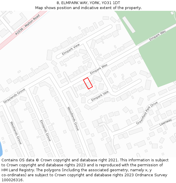 8, ELMPARK WAY, YORK, YO31 1DT: Location map and indicative extent of plot