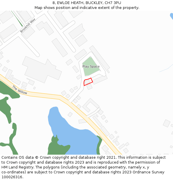 8, EWLOE HEATH, BUCKLEY, CH7 3PU: Location map and indicative extent of plot