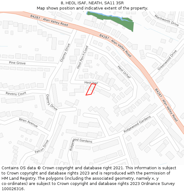 8, HEOL ISAF, NEATH, SA11 3SR: Location map and indicative extent of plot