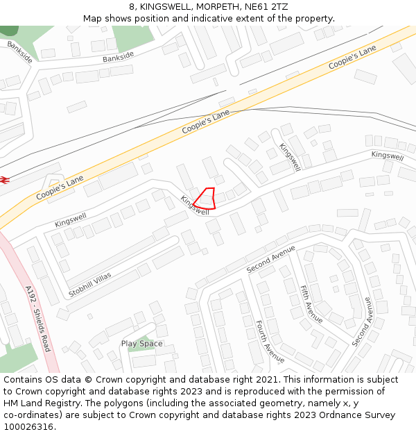 8, KINGSWELL, MORPETH, NE61 2TZ: Location map and indicative extent of plot