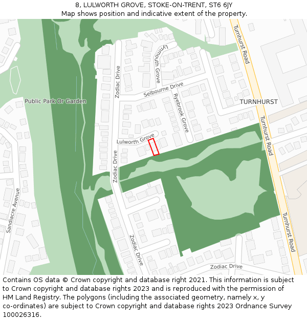 8, LULWORTH GROVE, STOKE-ON-TRENT, ST6 6JY: Location map and indicative extent of plot