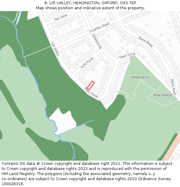 8, LYE VALLEY, HEADINGTON, OXFORD, OX3 7EP: Location map and indicative extent of plot