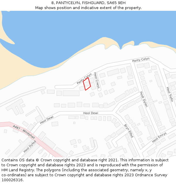 8, PANTYCELYN, FISHGUARD, SA65 9EH: Location map and indicative extent of plot