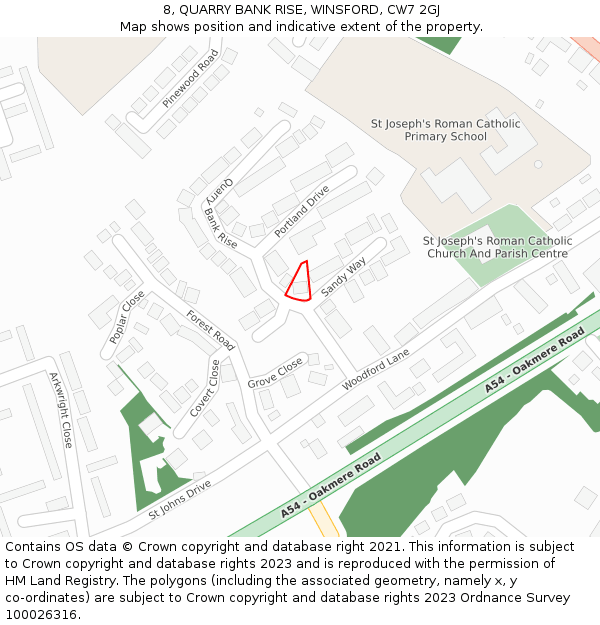 8, QUARRY BANK RISE, WINSFORD, CW7 2GJ: Location map and indicative extent of plot