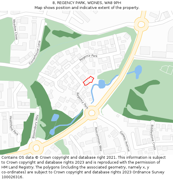 8, REGENCY PARK, WIDNES, WA8 9PH: Location map and indicative extent of plot