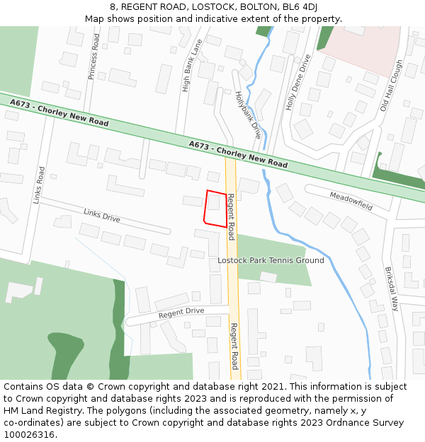 8, REGENT ROAD, LOSTOCK, BOLTON, BL6 4DJ: Location map and indicative extent of plot