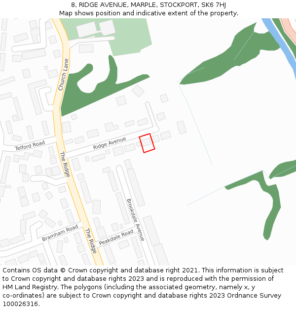 8, RIDGE AVENUE, MARPLE, STOCKPORT, SK6 7HJ: Location map and indicative extent of plot