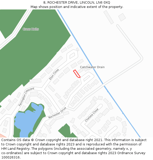 8, ROCHESTER DRIVE, LINCOLN, LN6 0XQ: Location map and indicative extent of plot