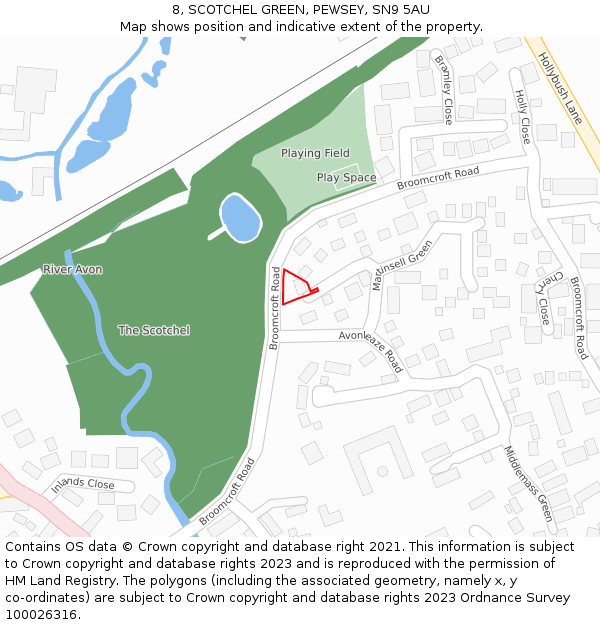 8, SCOTCHEL GREEN, PEWSEY, SN9 5AU: Location map and indicative extent of plot