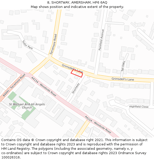 8, SHORTWAY, AMERSHAM, HP6 6AQ: Location map and indicative extent of plot