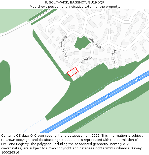 8, SOUTHWICK, BAGSHOT, GU19 5QR: Location map and indicative extent of plot