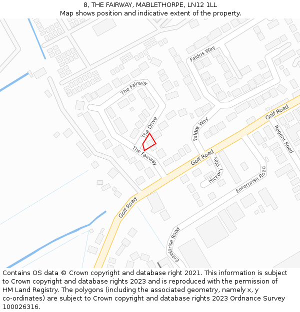 8, THE FAIRWAY, MABLETHORPE, LN12 1LL: Location map and indicative extent of plot