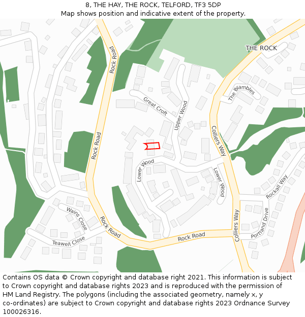 8, THE HAY, THE ROCK, TELFORD, TF3 5DP: Location map and indicative extent of plot