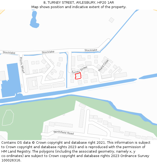 8, TURNEY STREET, AYLESBURY, HP20 1AR: Location map and indicative extent of plot