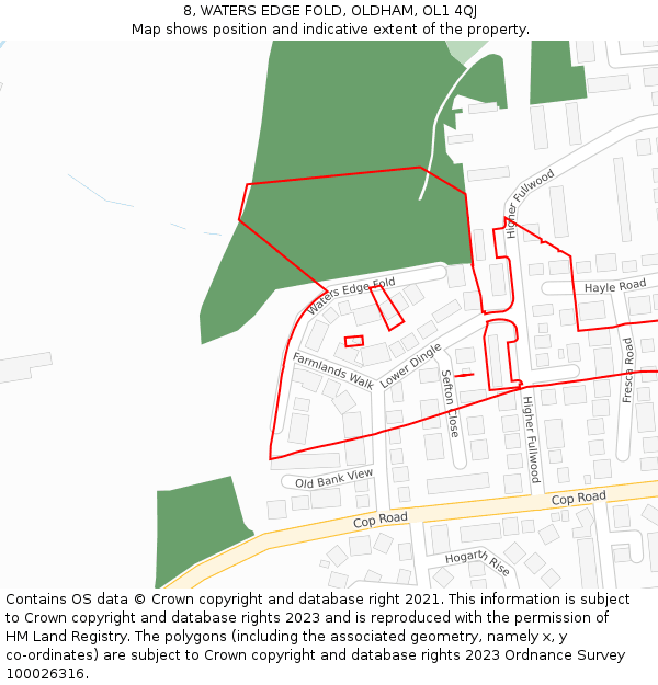 8, WATERS EDGE FOLD, OLDHAM, OL1 4QJ: Location map and indicative extent of plot