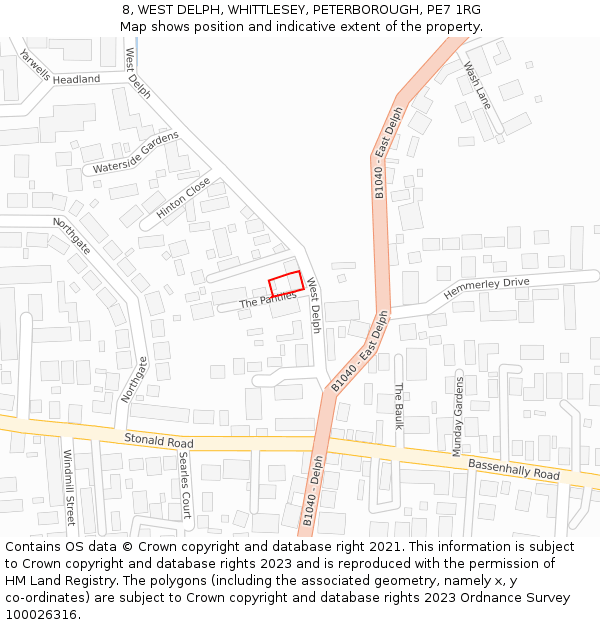 8, WEST DELPH, WHITTLESEY, PETERBOROUGH, PE7 1RG: Location map and indicative extent of plot
