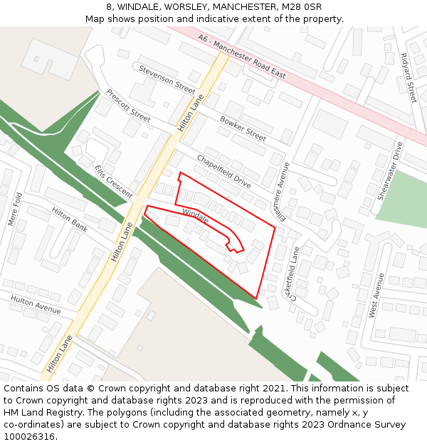 8, WINDALE, WORSLEY, MANCHESTER, M28 0SR: Location map and indicative extent of plot