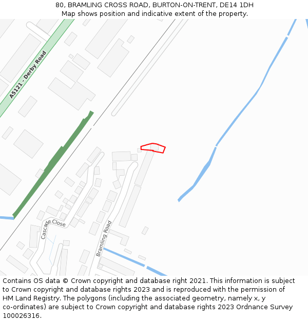 80, BRAMLING CROSS ROAD, BURTON-ON-TRENT, DE14 1DH: Location map and indicative extent of plot