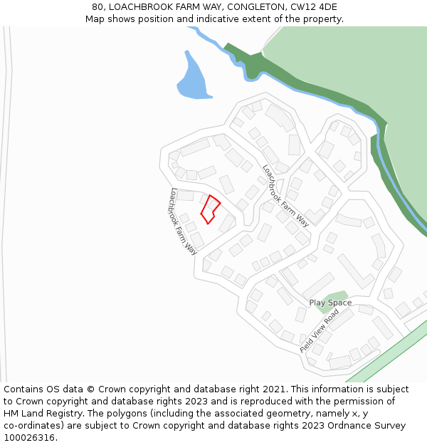 80, LOACHBROOK FARM WAY, CONGLETON, CW12 4DE: Location map and indicative extent of plot