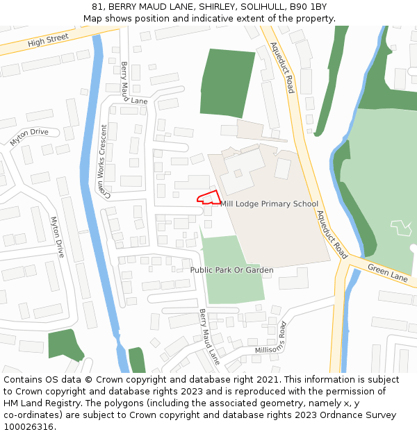 81, BERRY MAUD LANE, SHIRLEY, SOLIHULL, B90 1BY: Location map and indicative extent of plot