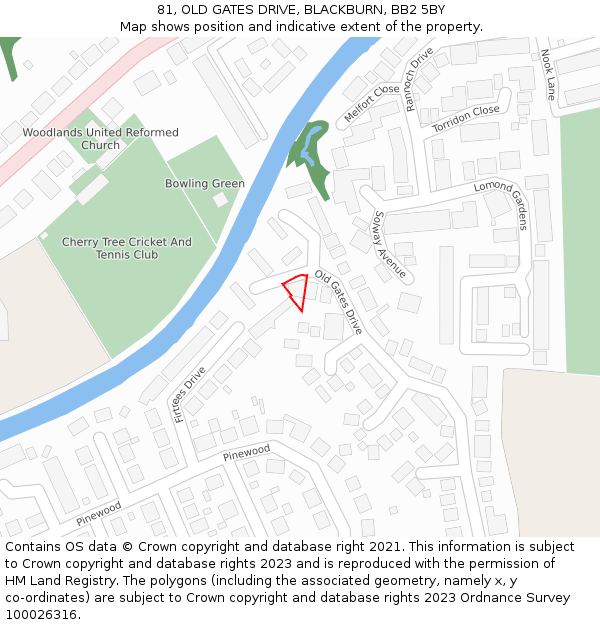 81, OLD GATES DRIVE, BLACKBURN, BB2 5BY: Location map and indicative extent of plot