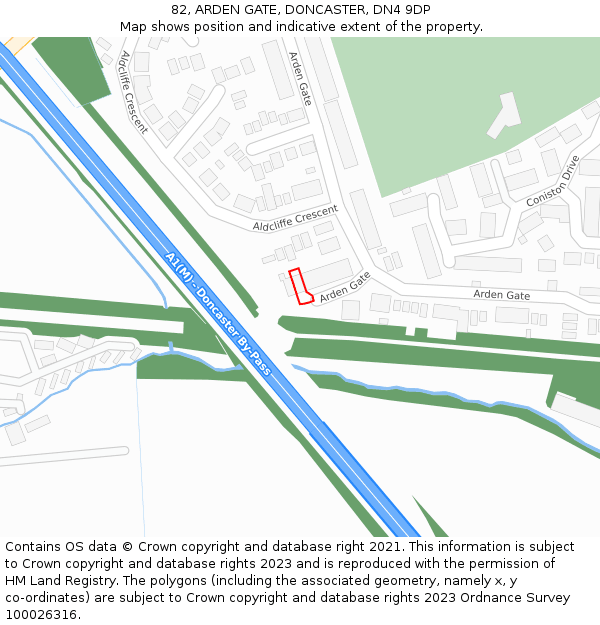 82, ARDEN GATE, DONCASTER, DN4 9DP: Location map and indicative extent of plot