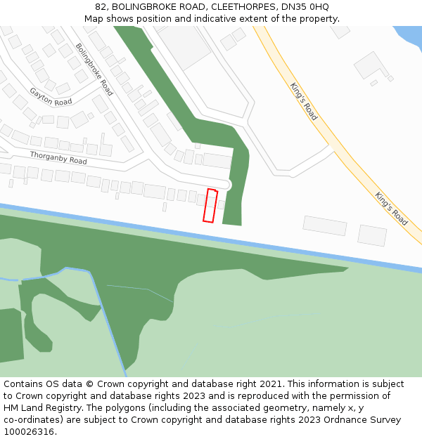 82, BOLINGBROKE ROAD, CLEETHORPES, DN35 0HQ: Location map and indicative extent of plot