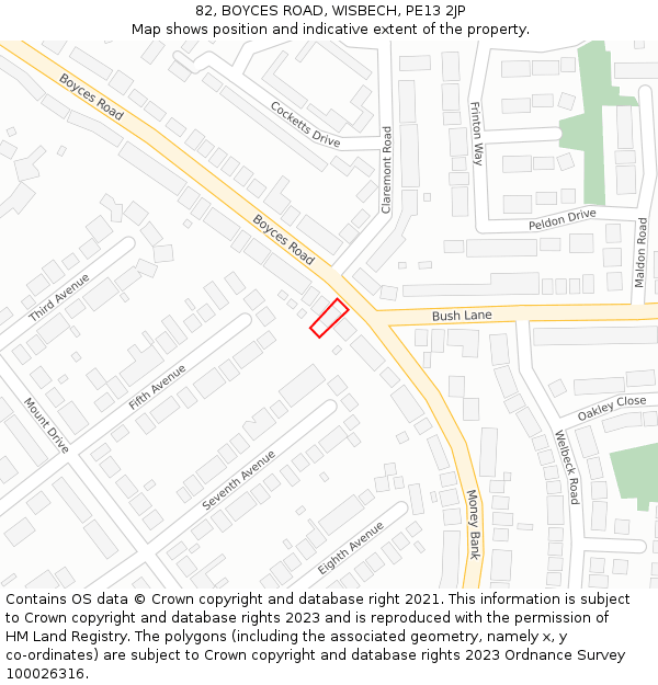 82, BOYCES ROAD, WISBECH, PE13 2JP: Location map and indicative extent of plot