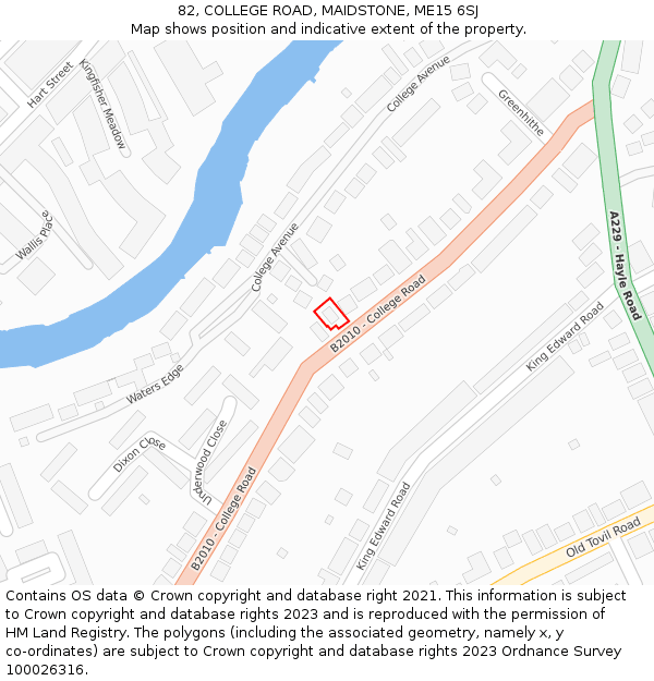 82, COLLEGE ROAD, MAIDSTONE, ME15 6SJ: Location map and indicative extent of plot